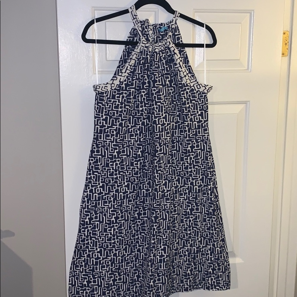 J McLaughlin navy and white print shift